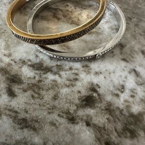 Henri Bendel Elegant Gold and Silver Bangle Set